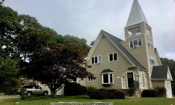 South Kingstown House | Beachfront Retreat: Converted Country Church Getaway