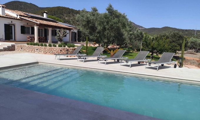 Bunyola Villa | Idyllic Country House 'Ca Na Barons': Mountain Views & Pool