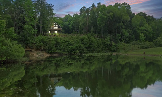 Branchton Cabin | Serene Lakefront Cabin Retreat with Spa and Hot Tub