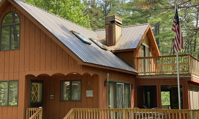 Chocorua Ski and Beach House | Serene Cabin Retreat with Hot Tub and Oceanfront Views