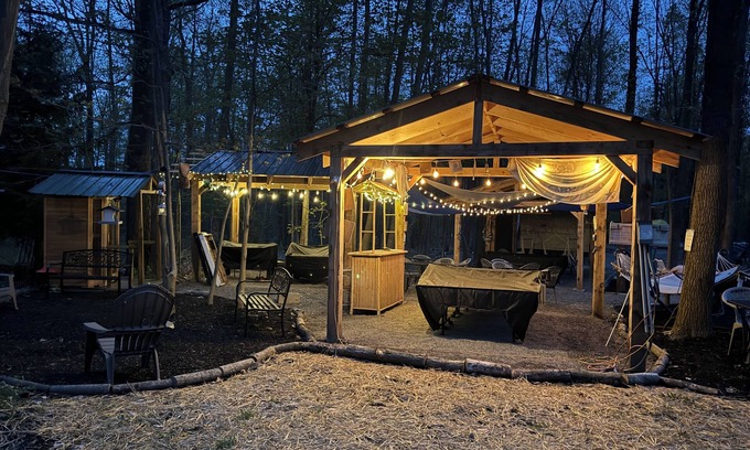 Watkins Glen RV Rental | Charming Camper Retreat with Private Hot Tub in Watkins Glen
