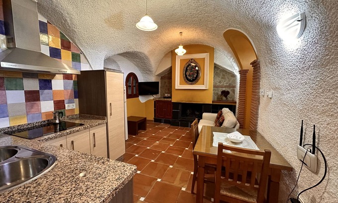Benalua de Guadix Apartment | Charming Cave Studio with Terrace and Spa Amenities