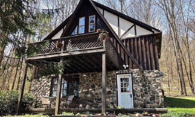 Port Crane Cabin | Chic Cabin Retreat with Spa & Pool in Binghamton, NY