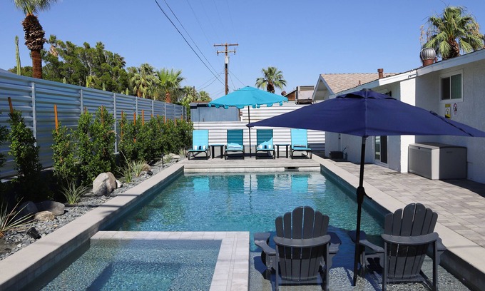 Chino Canyon House | Serene Saltwater Pool Oasis with Ocean Views & Spa Retreat