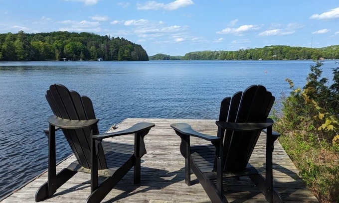 Minden Hills Cottage | Cozy Cove on Gull LakenGetaway to your own cove with swim up dock and sand beach