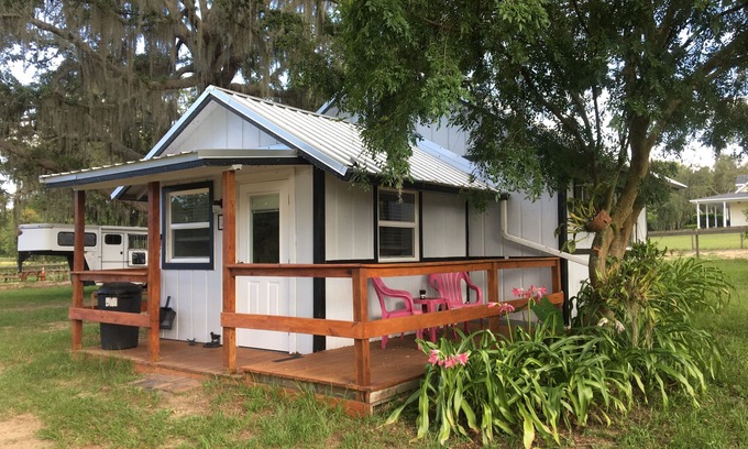 Brooksville Cabin | Welcoming Cowboy Cottage at Spotted Dance Ranch - Guest Rated 9.8