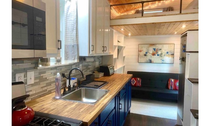 Austin House | Inviting Farmhouse Tiny Home with Pool Oasis Retreat