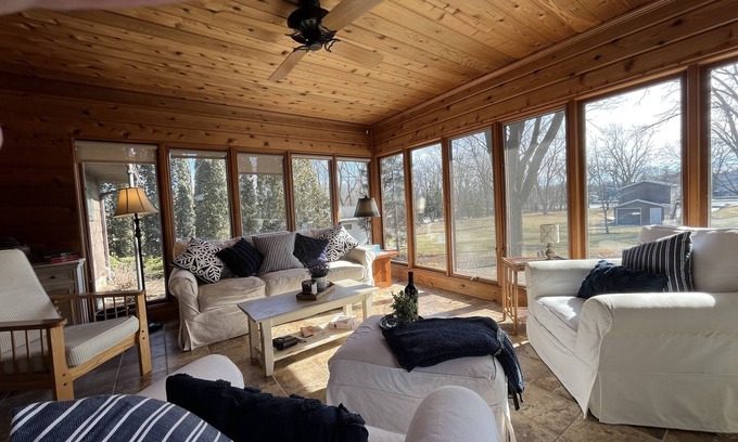 Omro House | Inviting Retreat on Fox River with Pool & Outdoor Living
