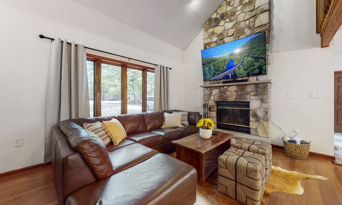 East Stroudsburg House | Inviting Retreat with Theater Room & Hot Tub, Rated 10/10