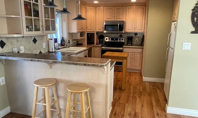 Saratoga House | Inviting House on Quiet Street with Ample Parking Options