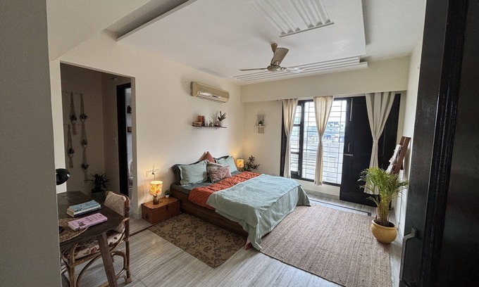 Mohali House | Chic Boho Retreat with Private Entrance and Outdoor Terrace