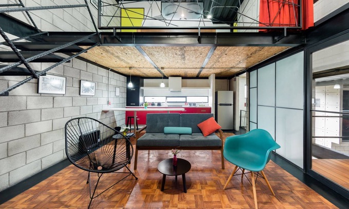 Alvaro Obregon Apartment | Trendy Industrial Loft with Kitchen and Accessible Features