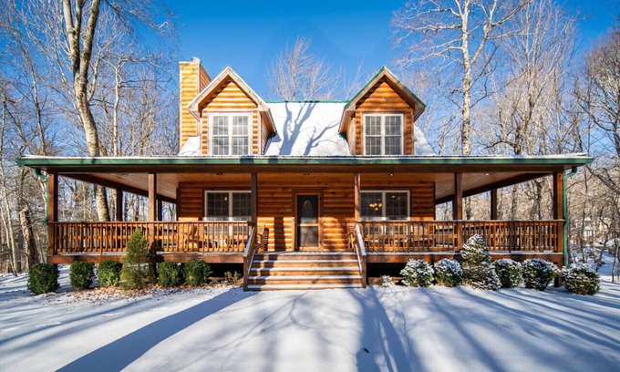 Charter Hills Cabin | Cozy Log Cabin with Deck, Fireplace & Pet-Friendly Amenities