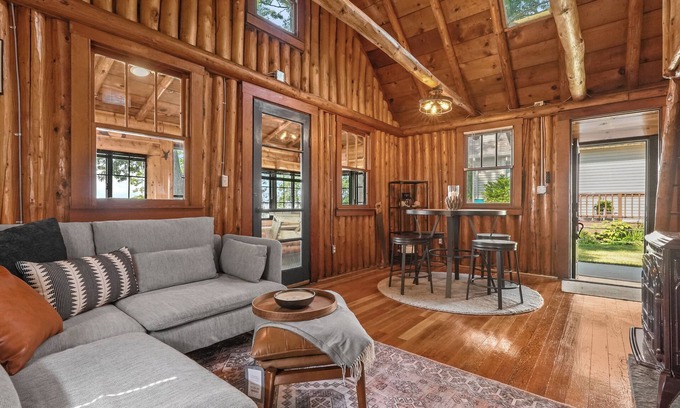 Lake City Cabin | Lovely Log Cabin with Lake Views, Steps from Beach