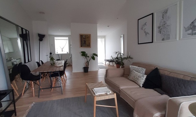 Ishøj Kommune House | Modern Rowhouse Retreat with Pool & Ocean View Near City