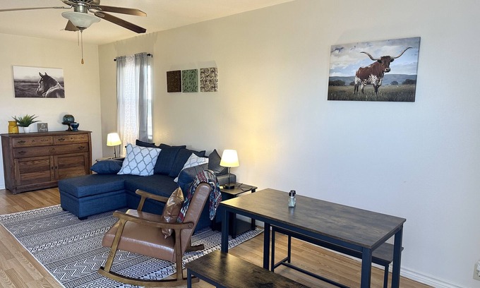 Sayre Apartment | Modern Small Town Apartment: Pet-Friendly & Family-Ready