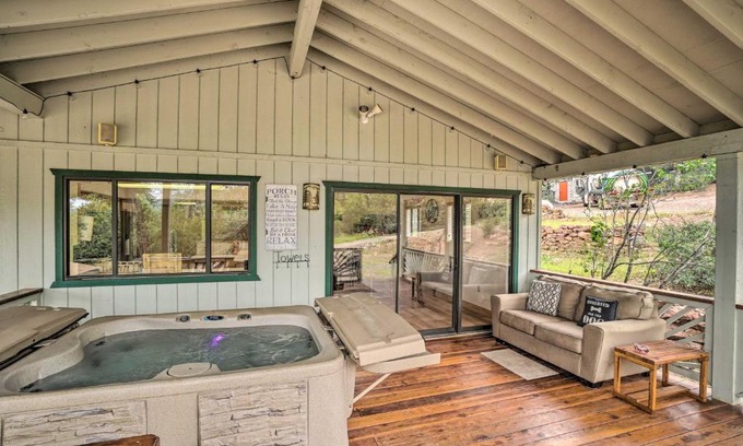 Pine House | Relaxing Pine Vacation Home with Private Hot Tub & Views