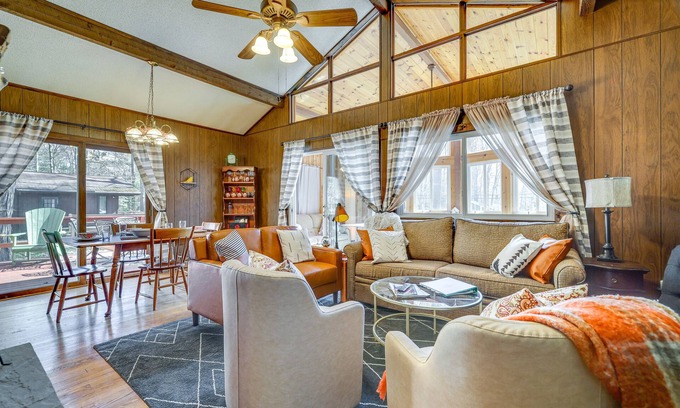 Locust Lake Village Cottage | Charming Pocono Lake Cottage with Fire Pit & Ping Pong