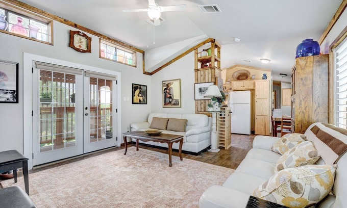 Del Valle Cabin | Romantic River-Front Cabin with Hot Tub & Ocean View