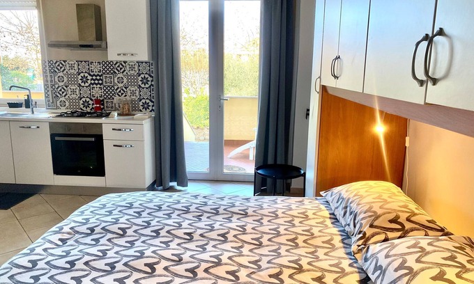 Isola Sacra Apartment | Inviting Studio Flat with Patio Near Fiumicino Airport