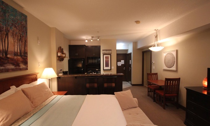 East Kootenay Condo | Inviting Studio at Silver Rock Condominium with Spa Access