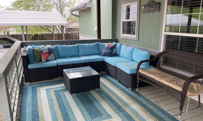 Canton House | Charming Tiny Home with Front Porch for First Monday Weekend