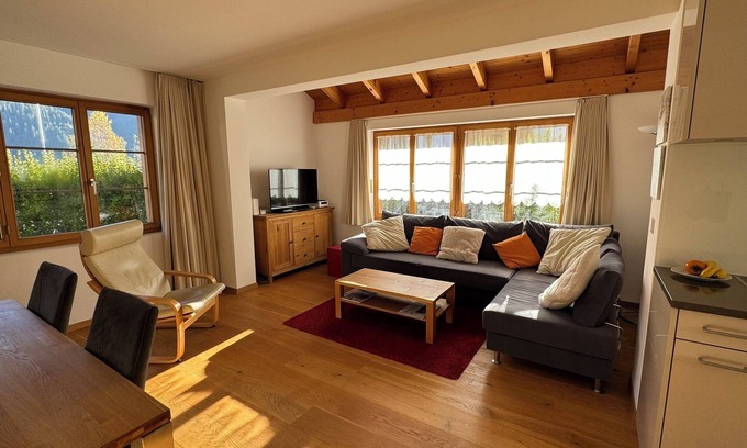 Uors Apartment | Cozy vacation apartment in Val Lumnezia GR with sunny seating area