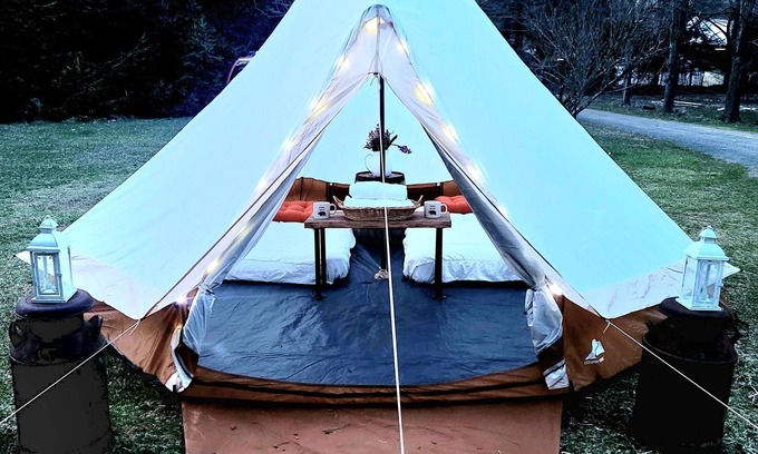 New Milford RV Rental | Experience the Creekside Retreat Tent with Oceanfront Bliss