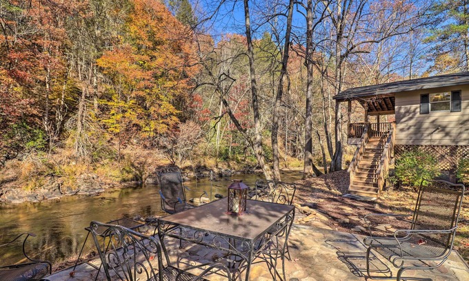Mars Hill House | Relaxing Creekside Retreat with Spa & Deck near Wolf Ridge