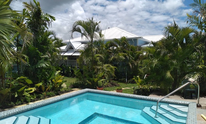 Hastings Cottage | Serene Crotona Garden Upper Cottage with Pool & Ocean View