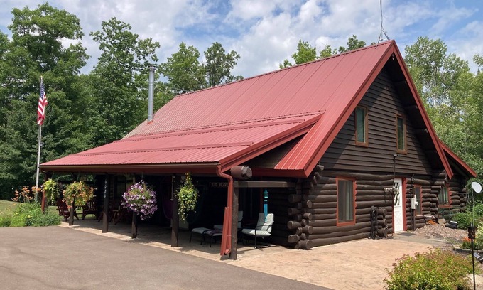 Moose Lake House | Idyllic Log Home Retreat on 40 Acres, Perfect for Snowmobiling
