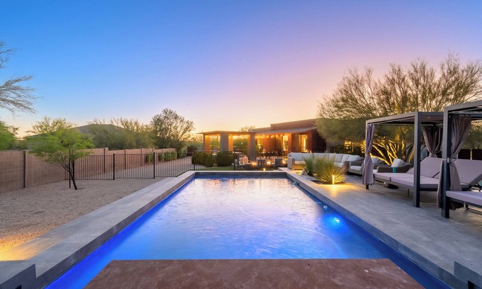 Desert View Village House | Desert Modern 4-Bedroom Retreat with Pool & Family Amenities
