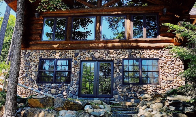 Bolton Landing House | Serene Lake View Log Home with Pool & Spa Amenities
