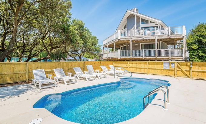 Duck House | Captain's Perch: Oceanfront Oasis with Hot Tub & Pool