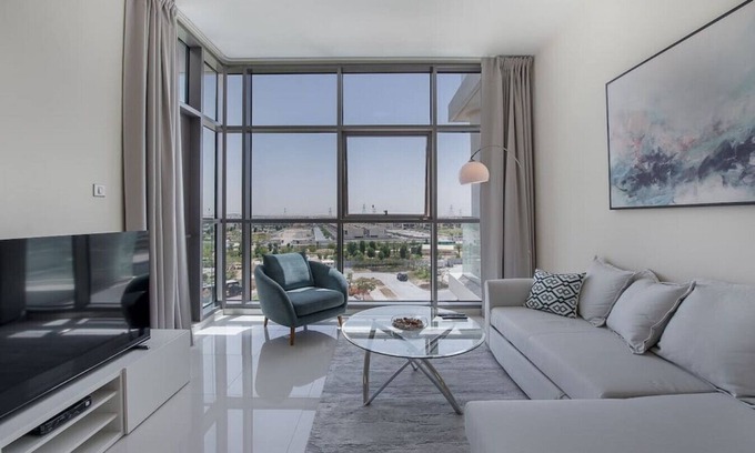 Dubai Apartment | Bright Apartment in DAMAC HILLS with Pool & Pet Friendly