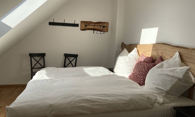 Lausnitz Apartment | Inviting Rooftop Apartment with Fireplace & Pet-Friendly Perks