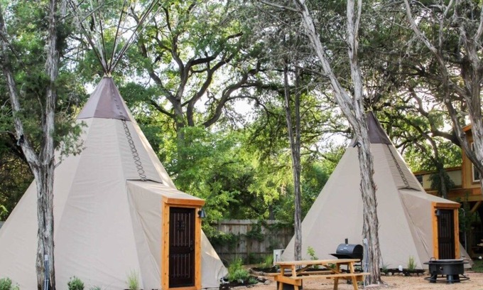 New Braunfels Cabin | Deer Run - Tipi 2, Glamping Near the Guadalupe River!