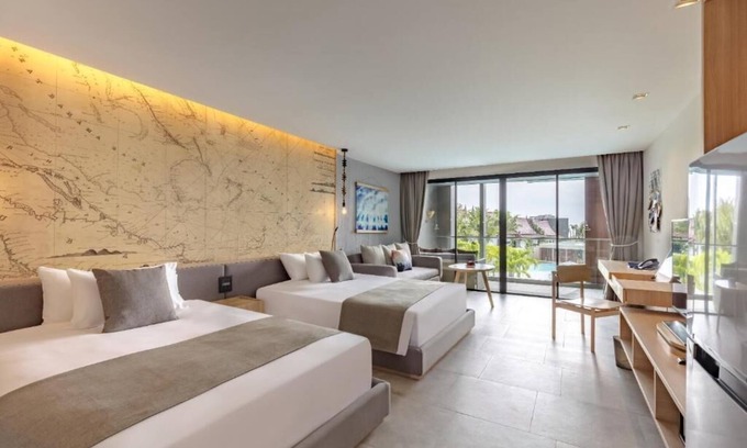 Khuekkhak Resort | Pool View Twin Room with Kitchen and Accessibility Features