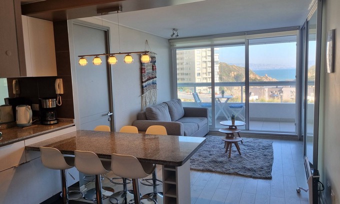 Concon Apartment | Depto Costa de Montemar, Concón: Vista al Mar y Dunas