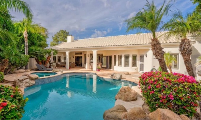 Val Vista Lakes House | Exceptional Desert Oasis with Heated Pool & Stunning Amenities