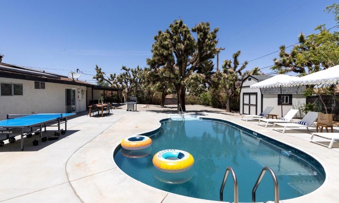Yucca Valley House | Bohemian Desert Ranch with Pool Near Joshua Tree National Park