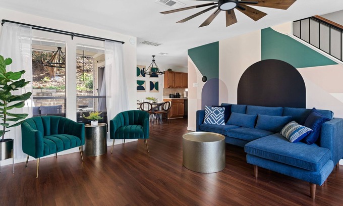 Highland Hills House | Designer townhome NW Austin, Domain-fully loaded coffee bar, fire pit, s'mores!
