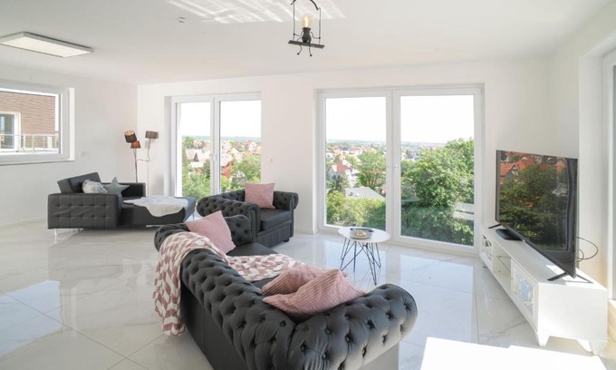 Wernigerode Apartment | Designer Lofts with Hot Tub & Scenic City Views
