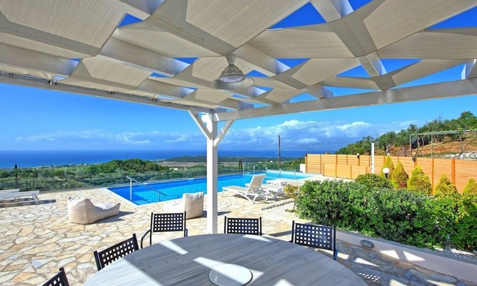Petaleia Villa | Family Villa Portes: Infinity Pool & Amazing Sea Views