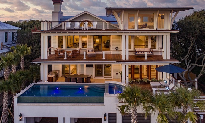 Isle of Palms House | Guest Rated: 9.8 - Beachfront Luxury Home with Pool & Views