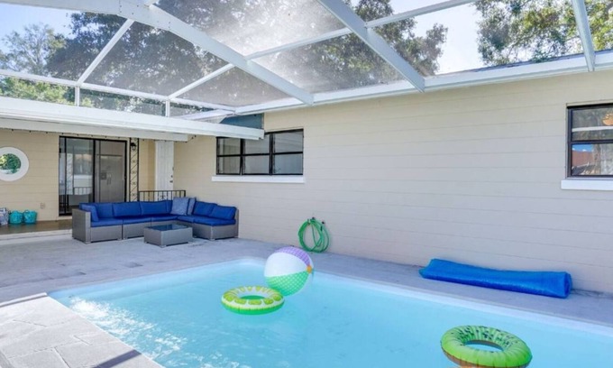 Cypress Gardens House | Discover Little Haven, a 3BR/2BA vacation home in Winter Haven with a heated pool, full amenities, and prime location—just 3 miles to LEGOLAND, 30 miles to Disney, and minutes from lakes, scenic trails, and family attractions.