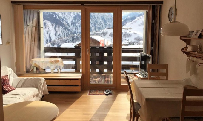 Acletta Apartment | Elegant Disentis Mountain View with Private Pool & Family Fun