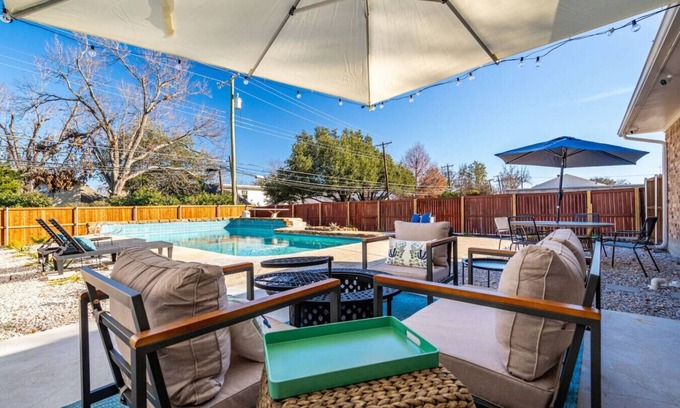 Richardson House | Dive Into Fun: Pool House with Grill + Game Room