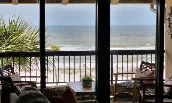 Mexico Beach Condo | Incredible Dodgen Waves: Oceanfront Retreat with Balconies
