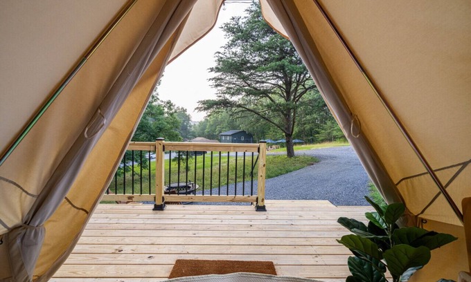 Great Cacapon RV Rental | Pet-Friendly Glamping Retreat for Two in Nature's Embrace